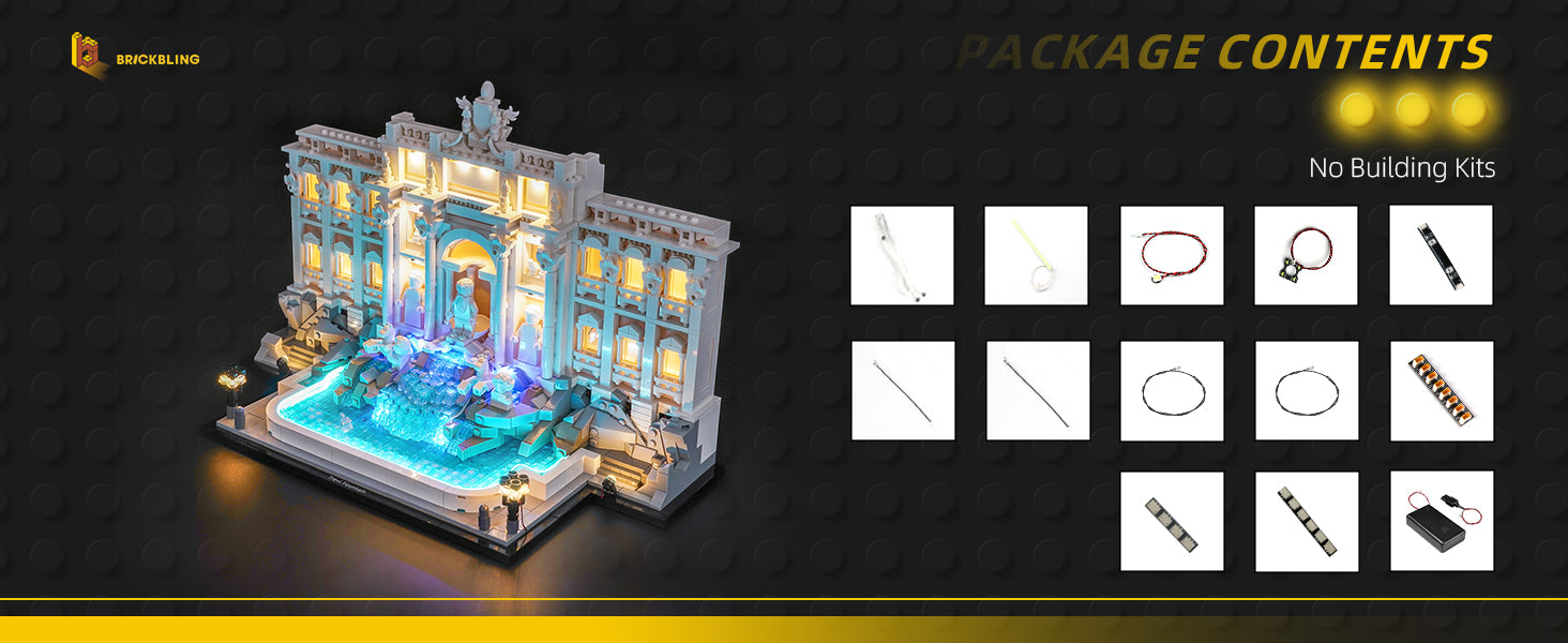 BrickBling Light Kit for LEGO Architecture Trevi Fountain 21062 Classic Version