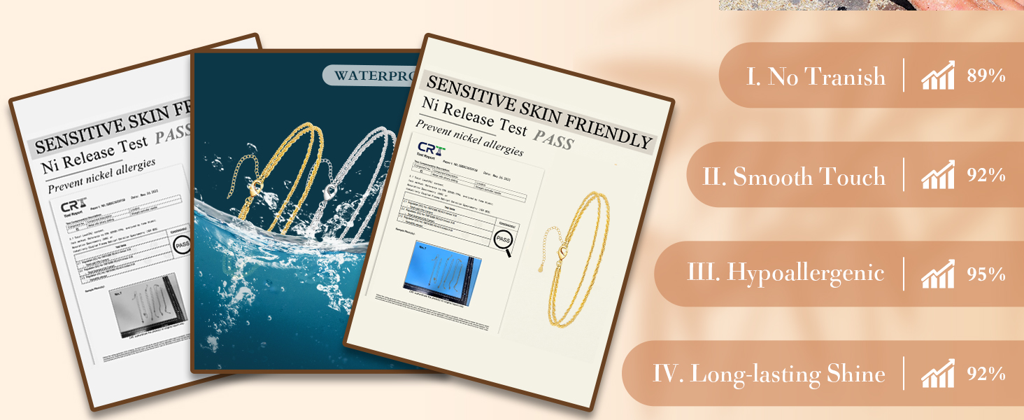 waterproof anklets for women