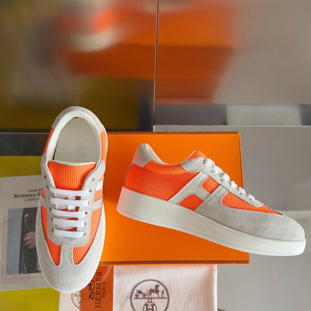 BOOMERANG SNEAKERS LIGHT GRAY MIX ORANGE SUEDE、mysite、Cacoeks