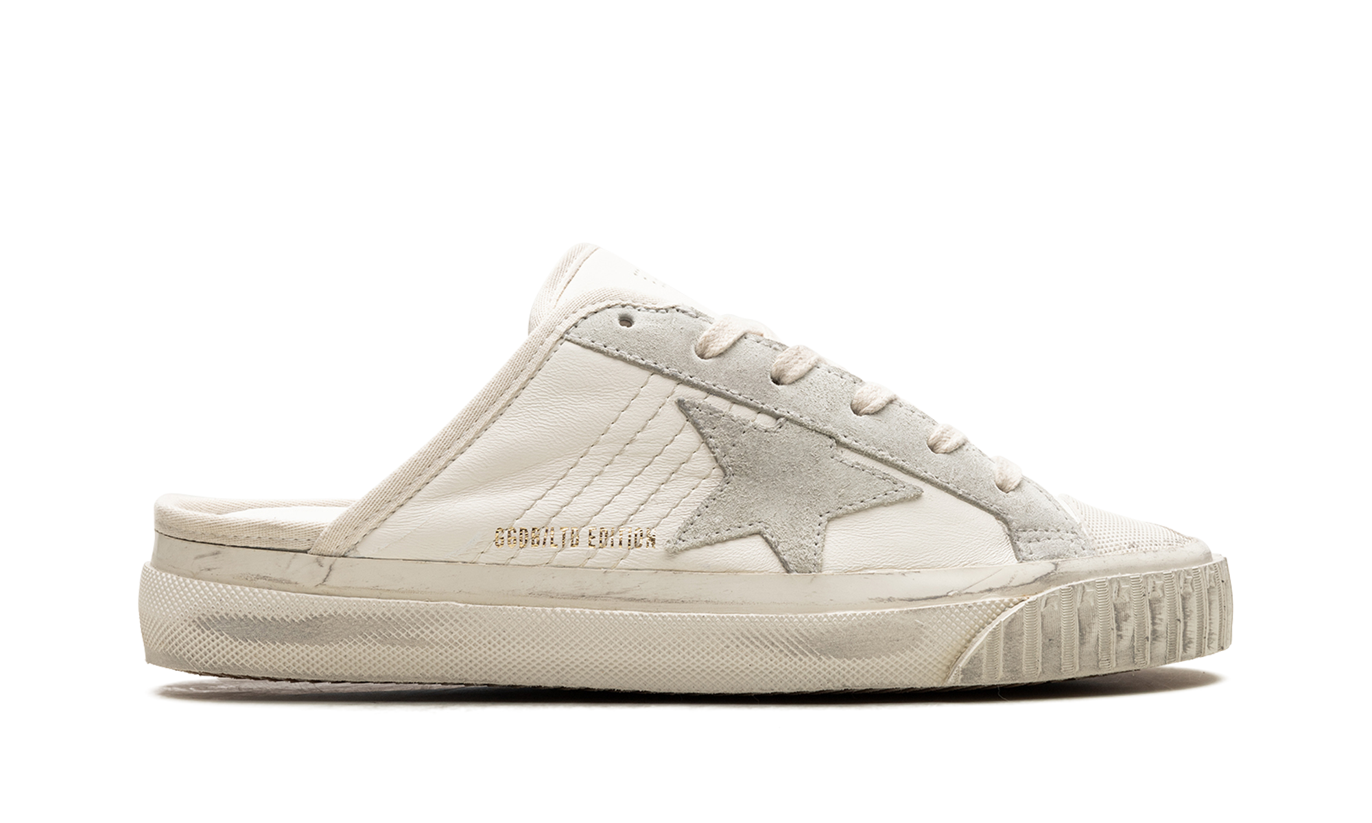 SUPER-STAR SABOT TOE CAP AND HIGH SOLE LEATHER UPPER TOE AND TONGUE SUEDE STAR "WHITE ICE"、mysite、Cacoeks