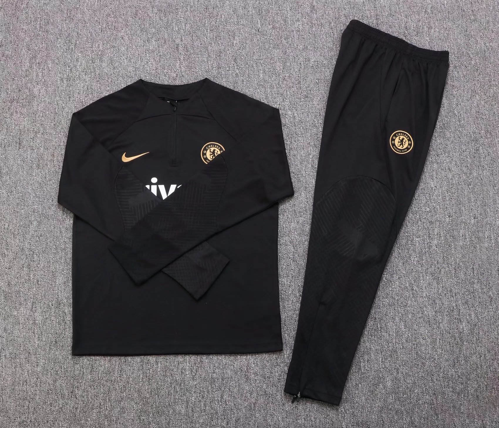 2022/2023 Chelsea Half-Pull Training Suit Black Football Shirt 1:1 Thai Quality Set:football jersey mysite: unitedjerseyfootball 邓江浪:football