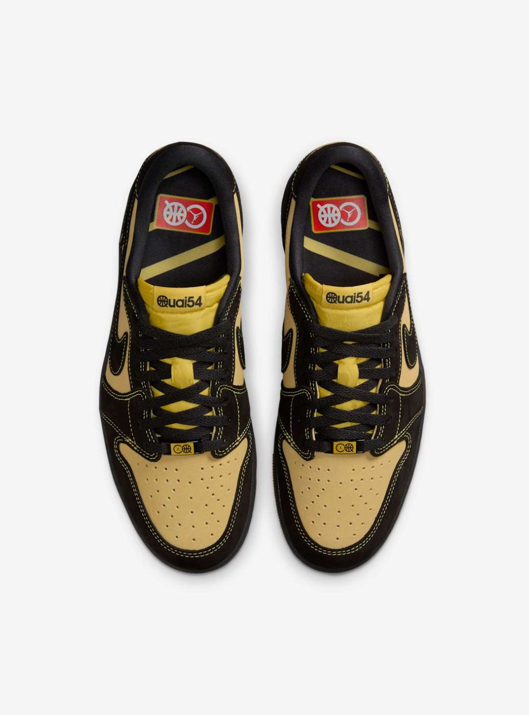 Air Jordan 1 Retro Low OG Quai 54 Black Tour Yellow Red、JORDAN、Cacoeks