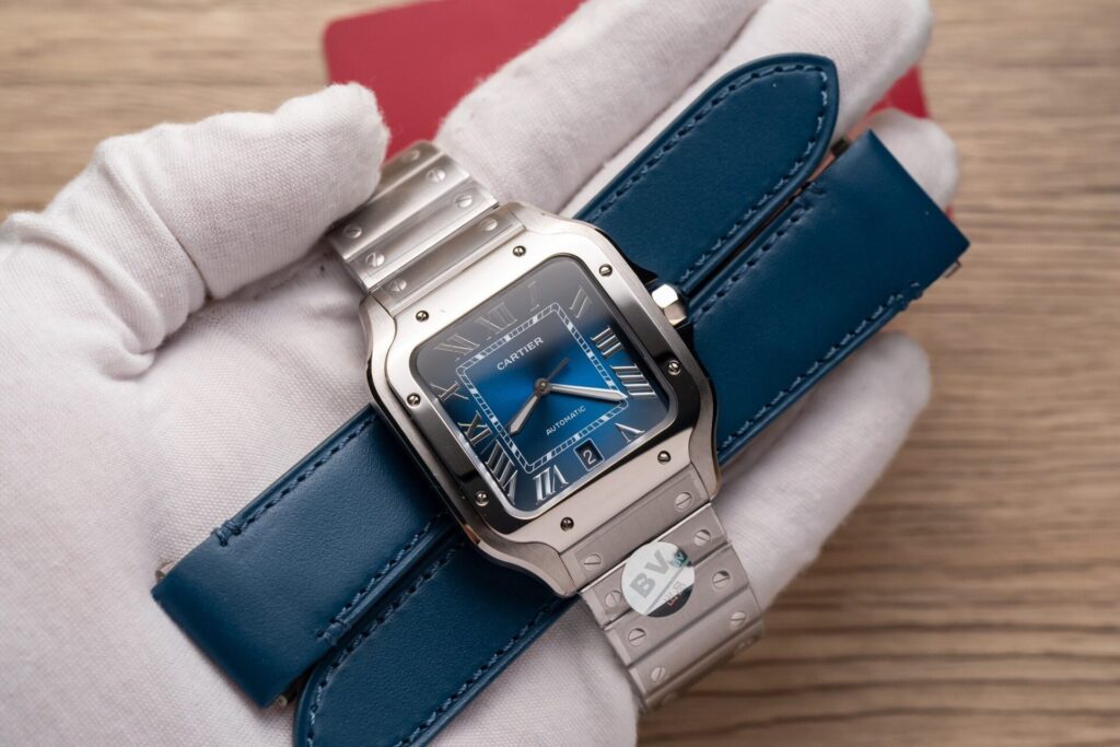 Đồng Hồ Cartier Santos de Cartier WSSA0013 Rep 11 Blue Dial BV 39 (9)