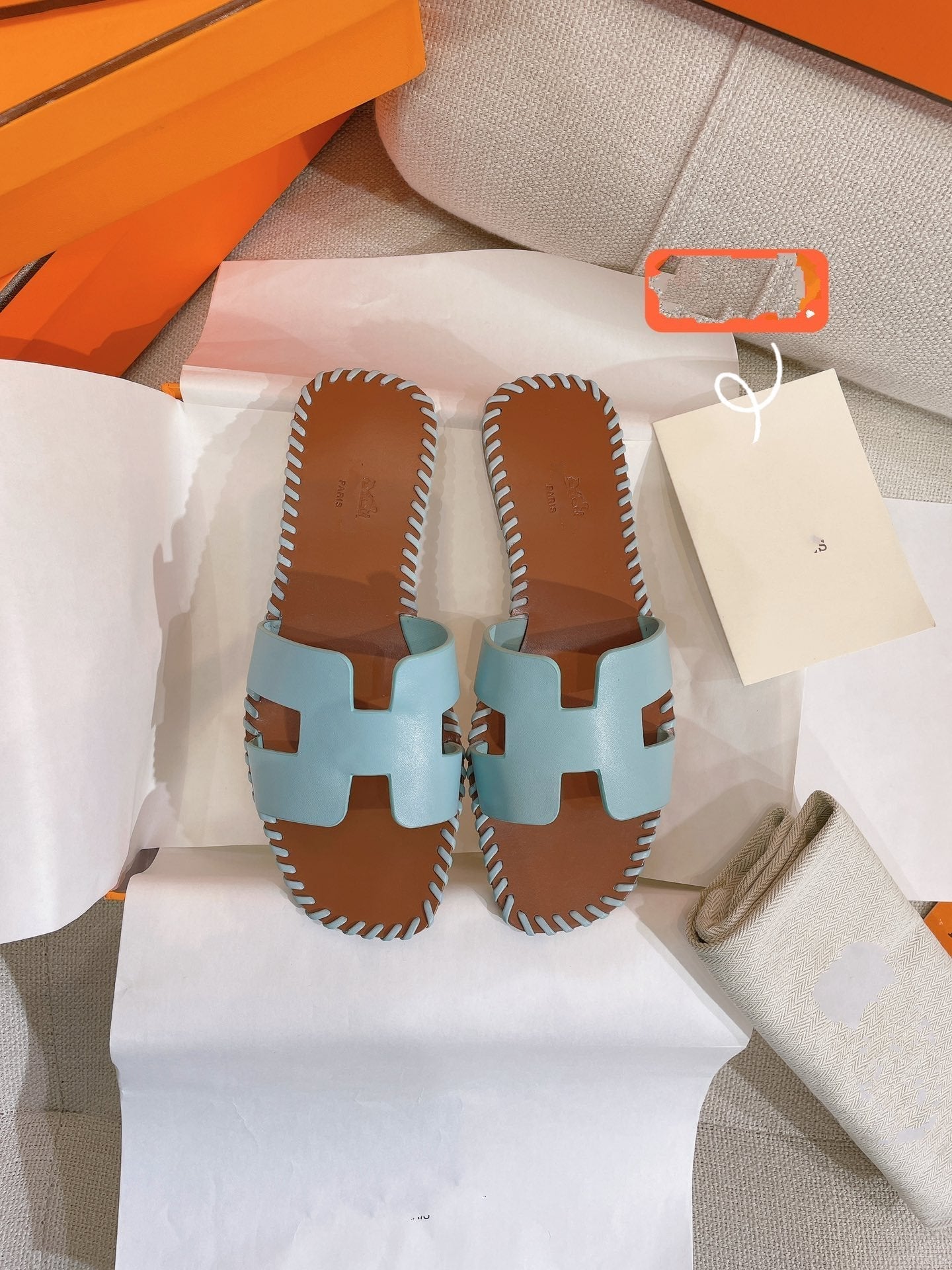 0RAN SANDAL Braided Calfskin BLUE SKY、mysite、Cacoeks