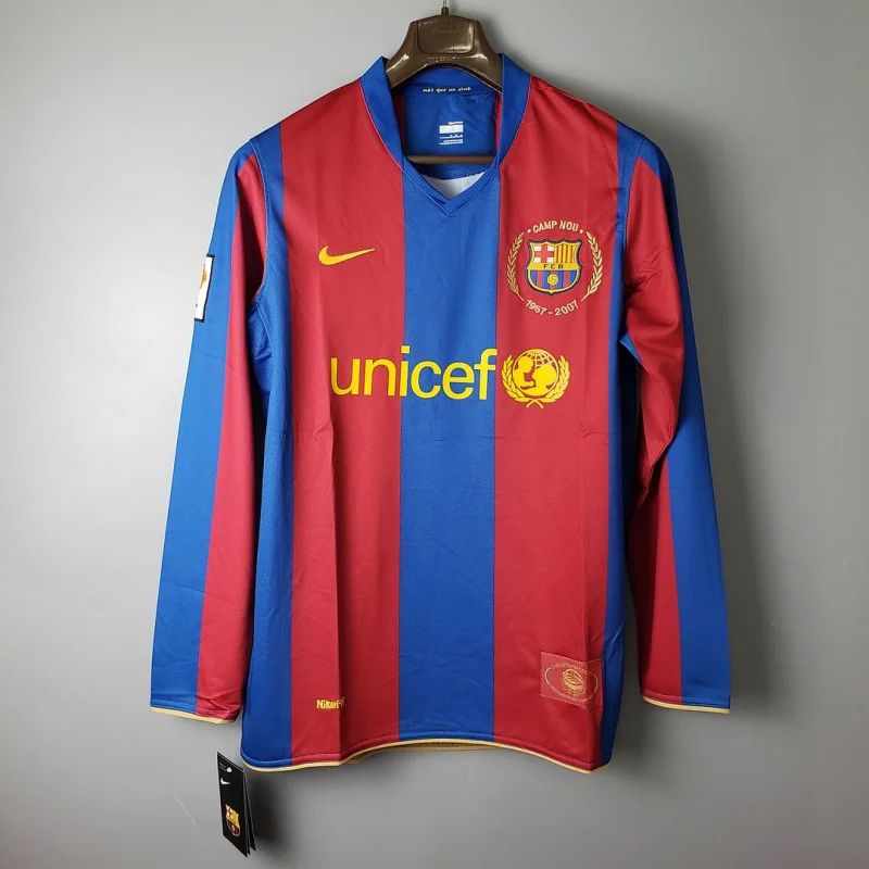 2007/2008 Retro Long Sleeve Barcelona Home Football Shirt 1:1 Thai Quality:football jersey mysite: unitedjerseyfootball 邓江浪:football