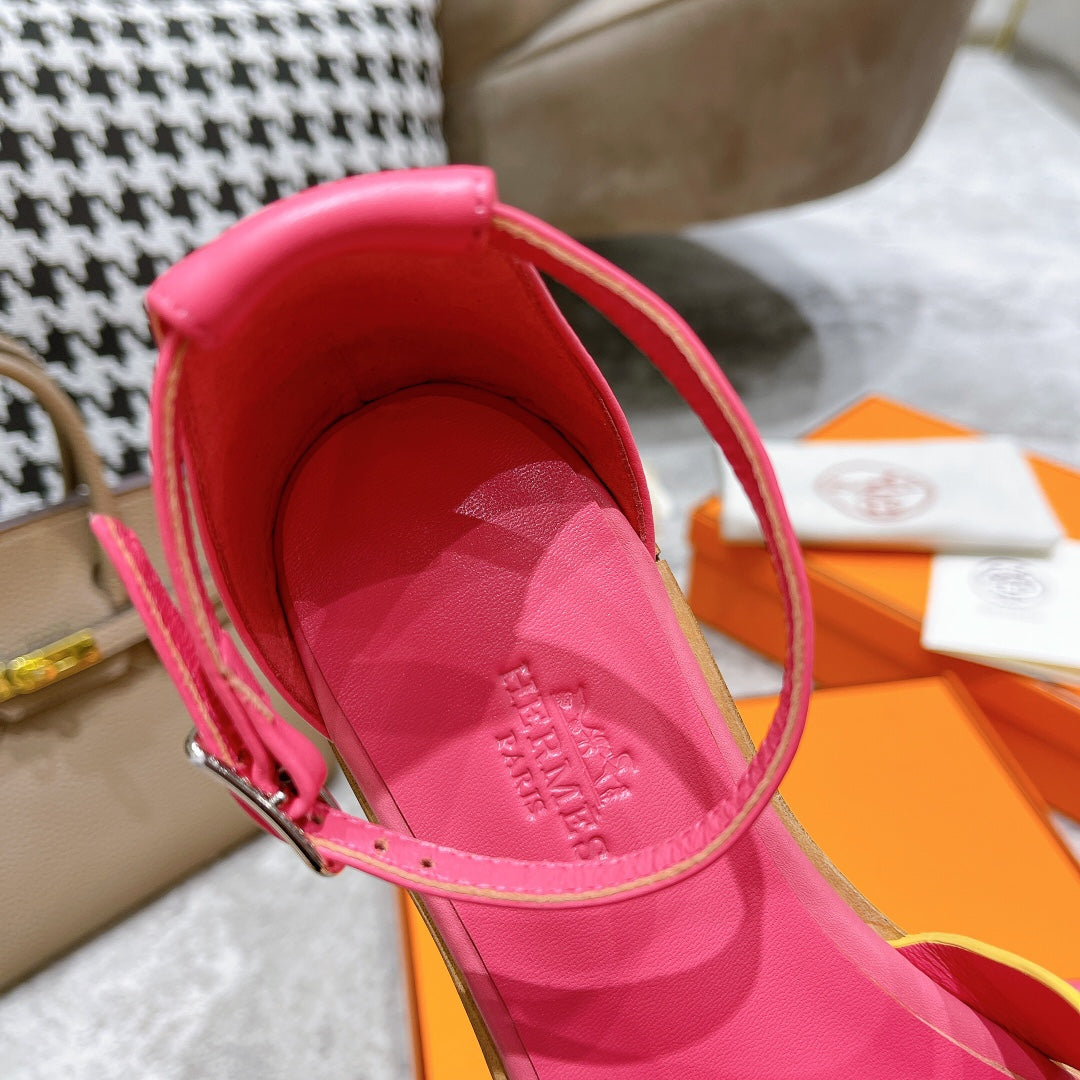 SANTORINI SANDAL PINK MIX LEMON CALFSKIN、mysite、Cacoeks