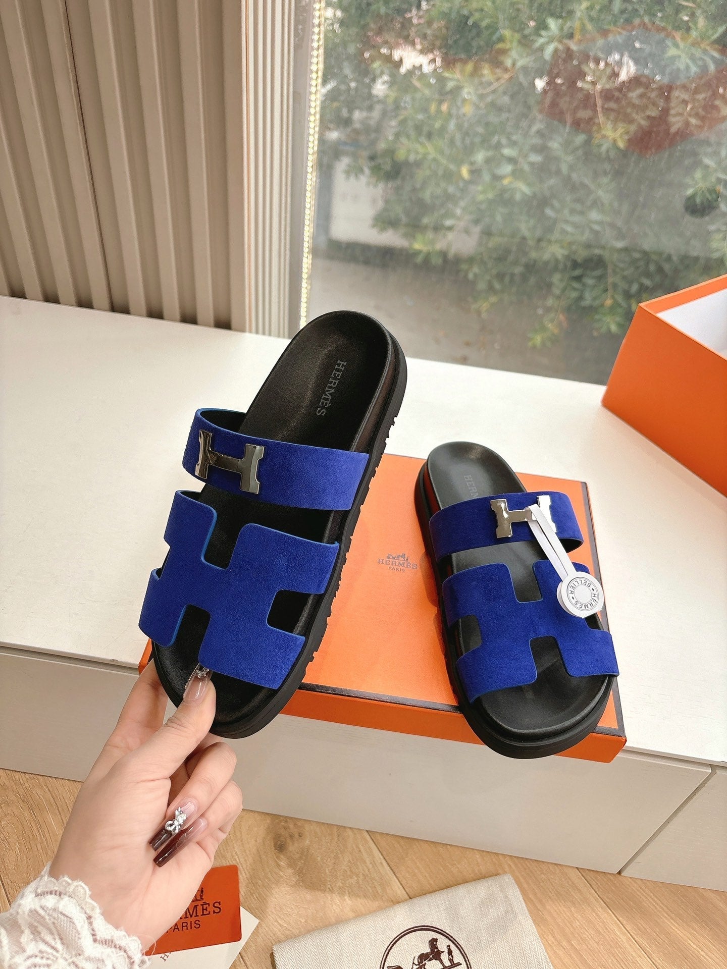 CHYPRE SANDAL IN COBALT BLUE SUEDE、mysite、Cacoeks
