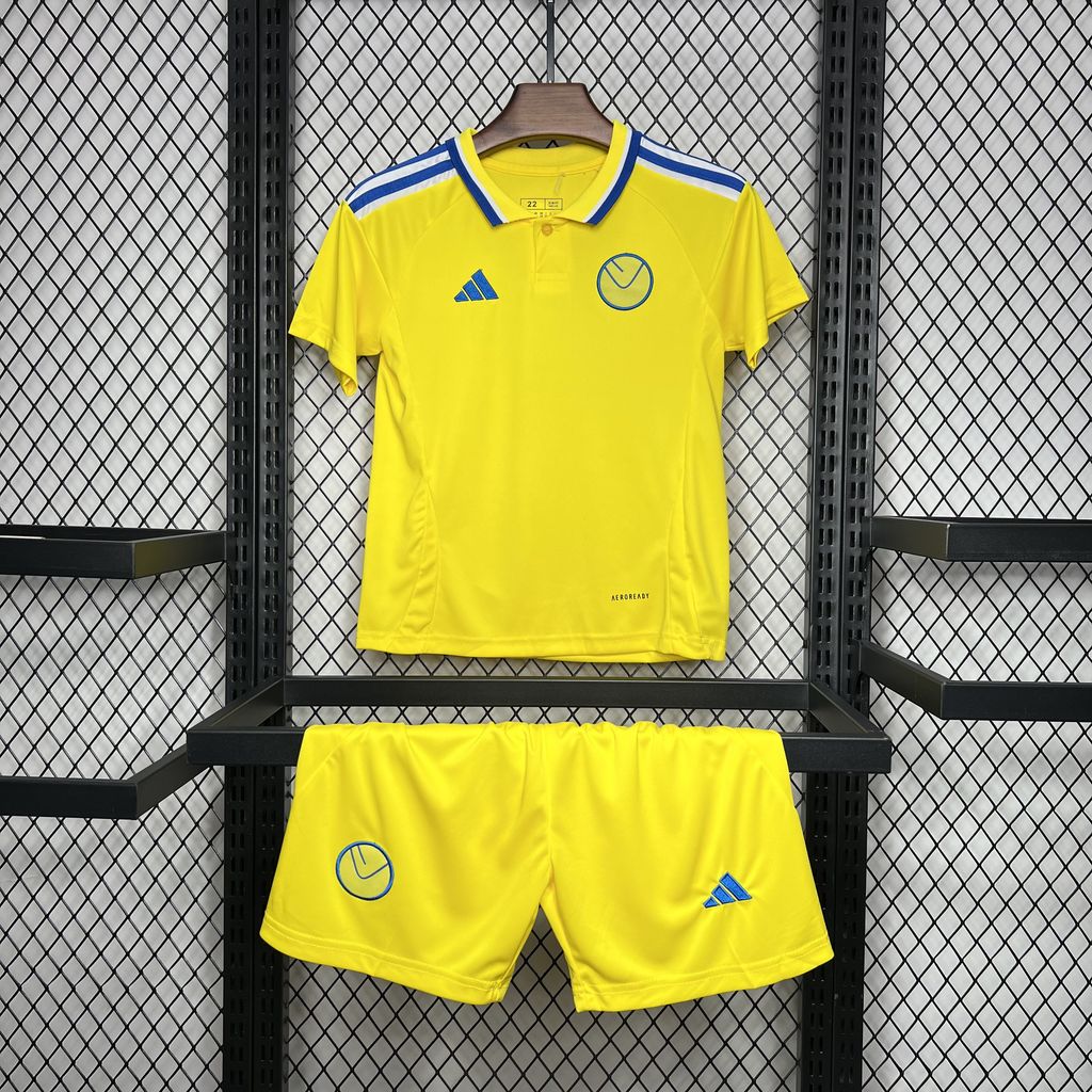Higojerseys-Leeds United 24-25 Away Kids Kit