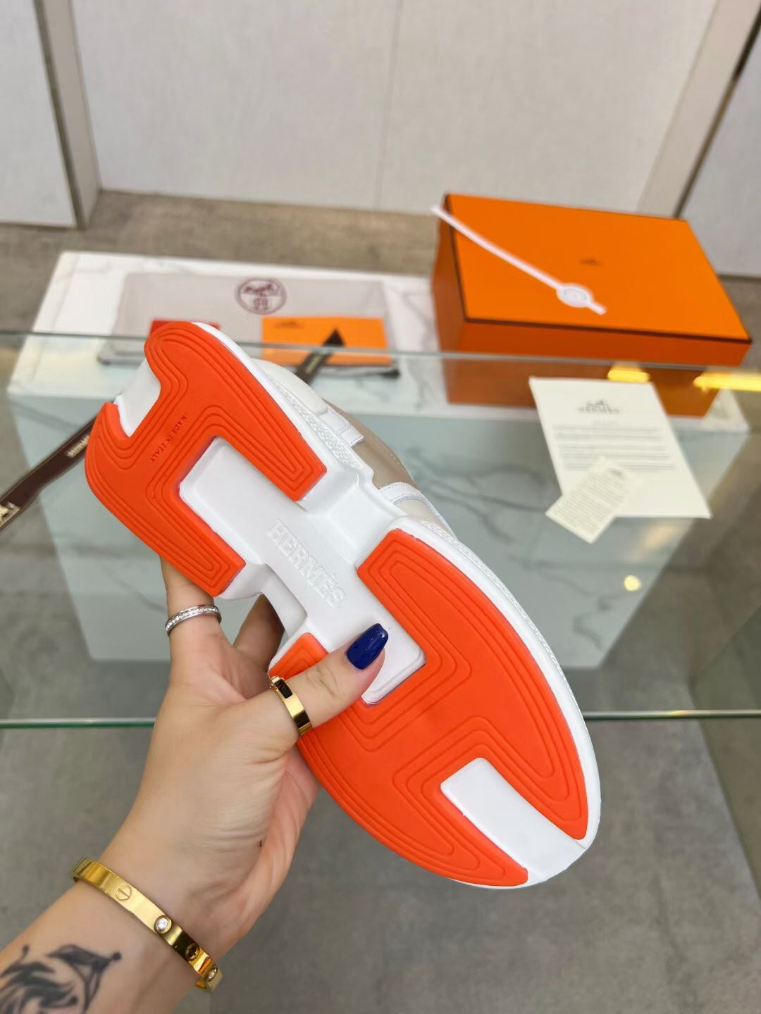 GIGA SNEAKER CARAMEL MIX LIGHT GRAY CALFSKIN、mysite、Cacoeks