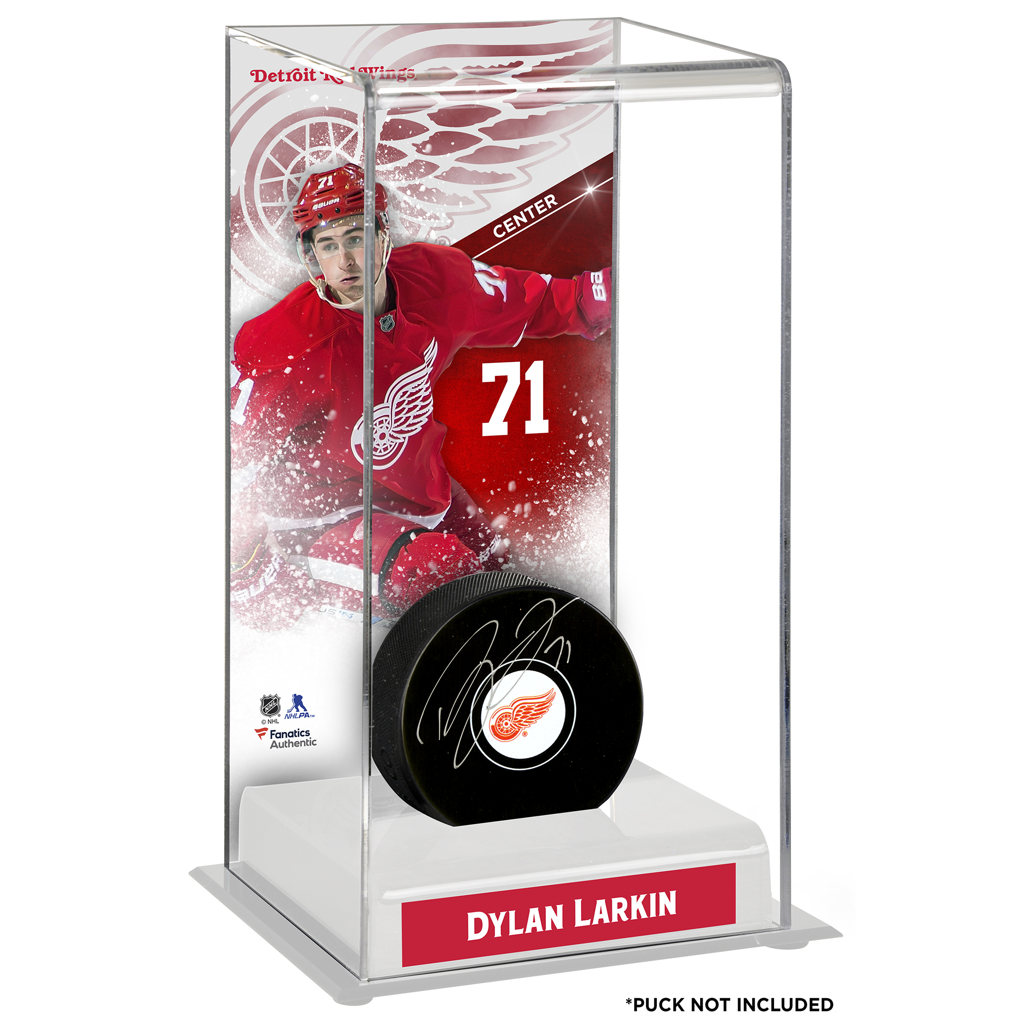 Detroit Red Wings Dylan Larkin Fanatics Authentic Deluxe Tall Hockey Puck Case
