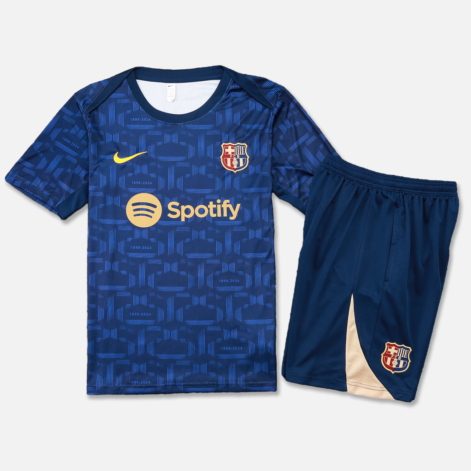 Higojerseys-Barcelona 24-25 Short-Sleeve Training Set - Royal Blue Top & Shorts