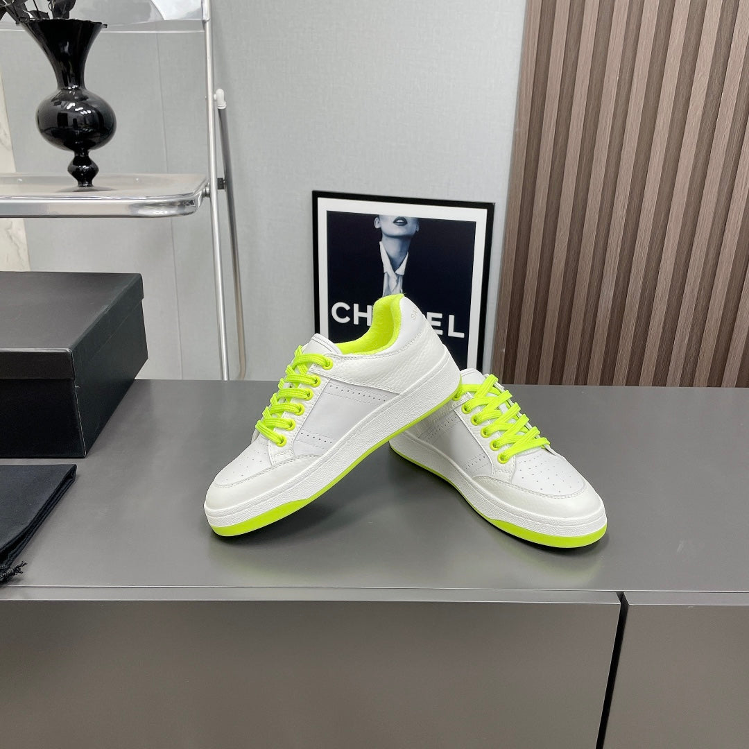 SL/61 SNEAKERS IN WHITE MIX NEON YELLOW CALFSKIN、mysite、Cacoeks