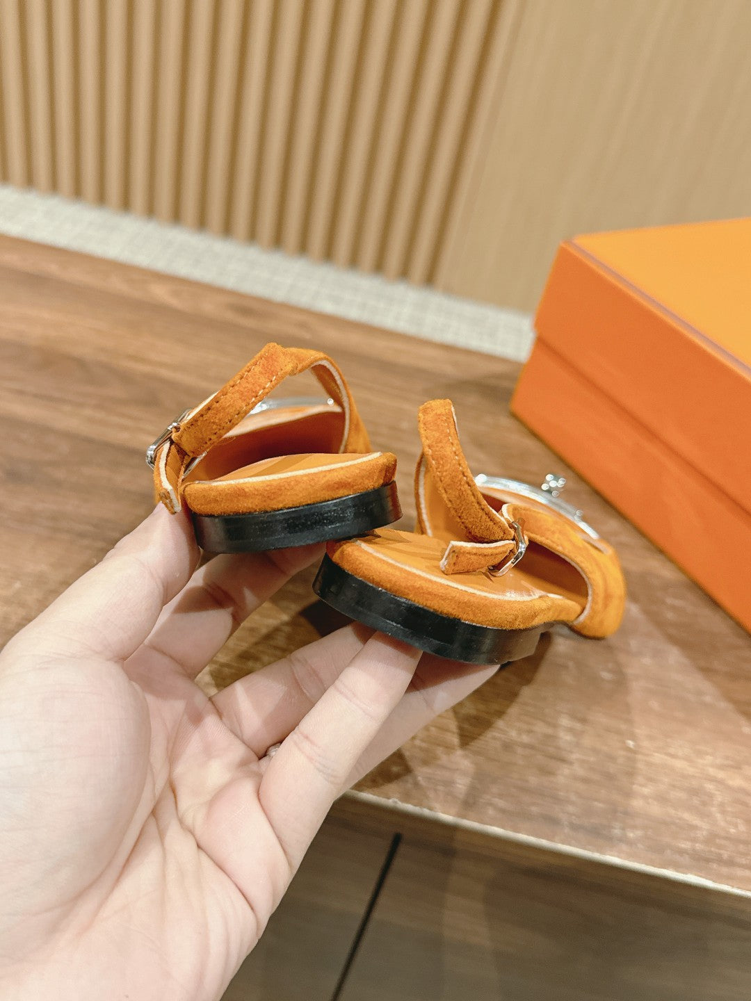 Innocente Slingback Suede Goatskin Orange、mysite、Cacoeks