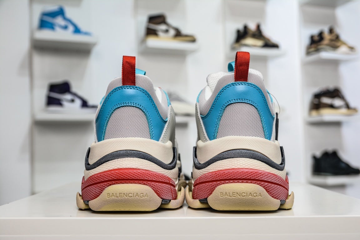 Balenciaga Triple S Sneaker White Blue Pink、mysite、Cacoeks