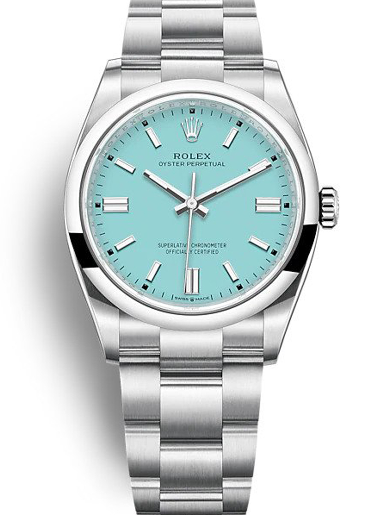 Replica Rolex Oyster Perpetual Lady 36mm Turquoise Blue Dial 126000-fasswatch
