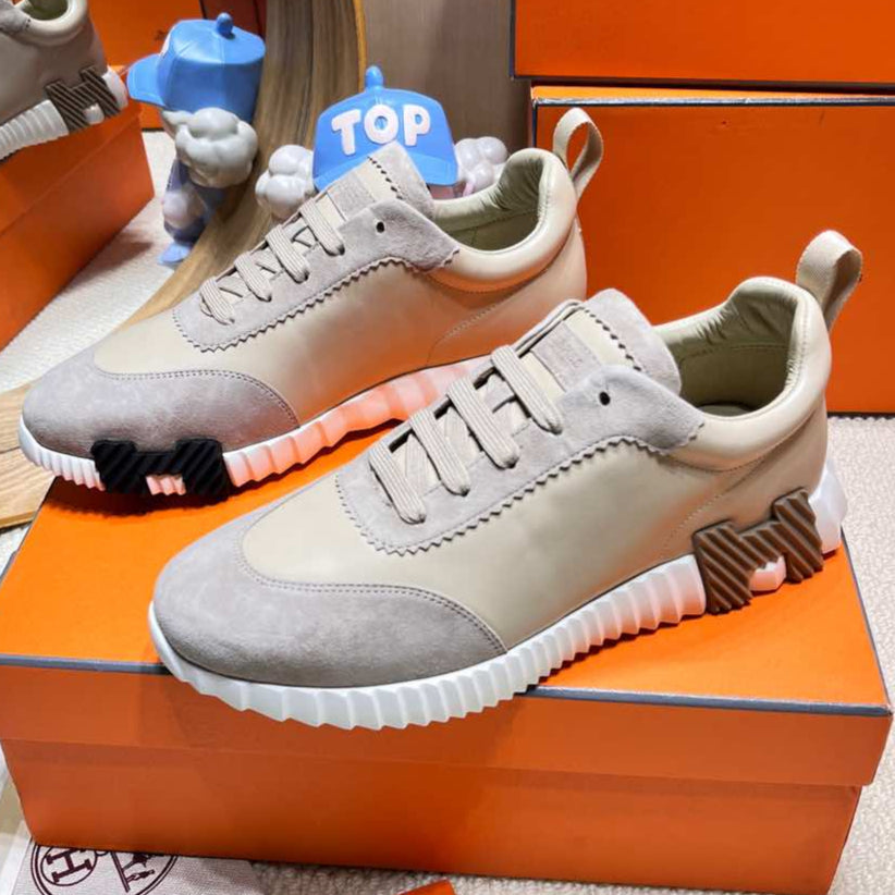 BOUNCING SNEAKER IN PALE GRAY SUEDE AND CALFSKIN、mysite、Cacoeks