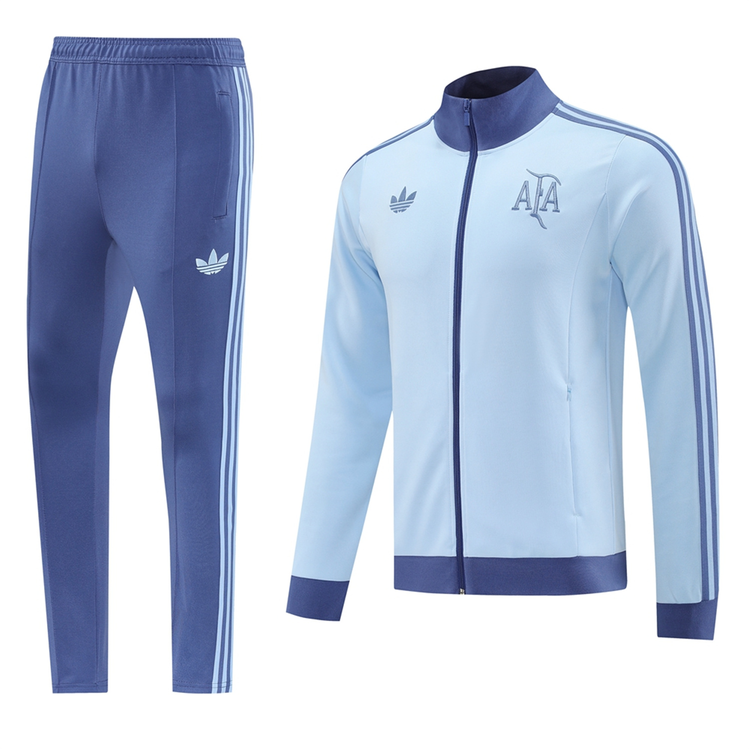 foot-Argentina 24-25 Throwback Jacket Training Tracksuit - Light Blue Jackets & Blue Pants