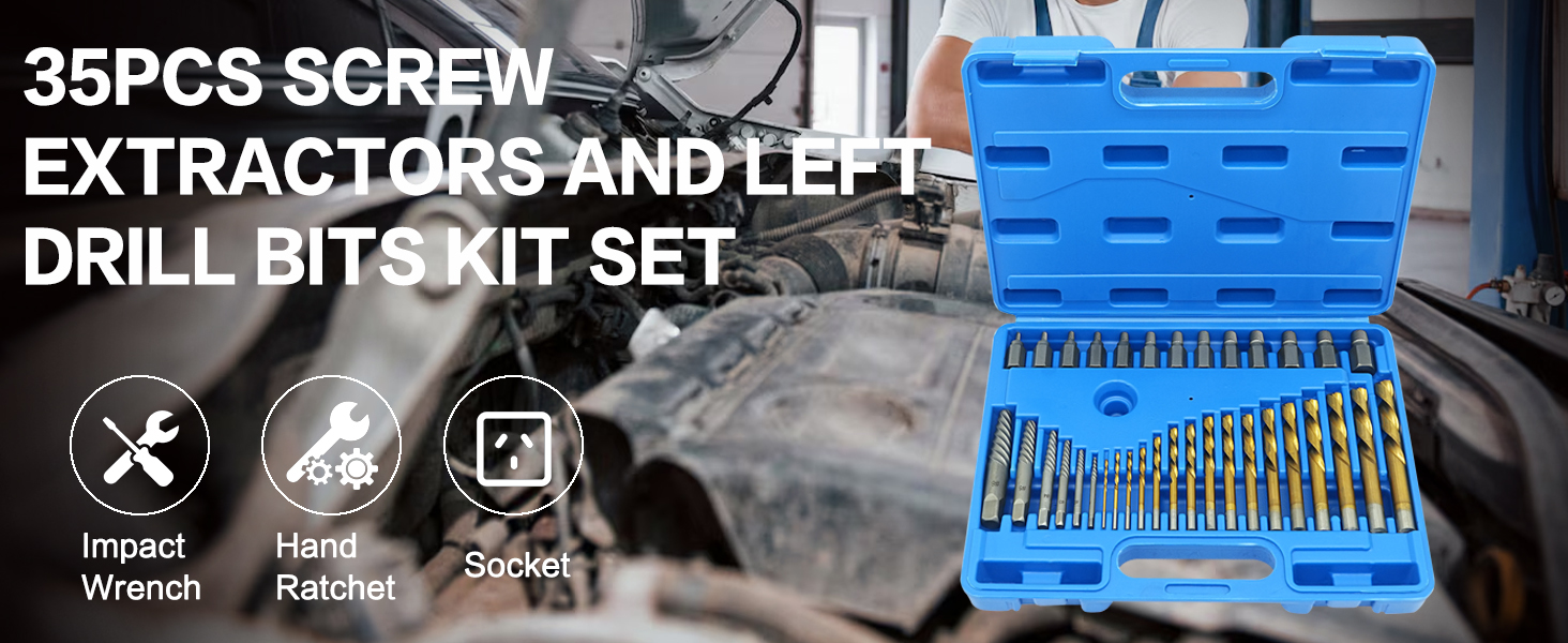 35-Piece Helical Screw Puller Bolt Puller Kit