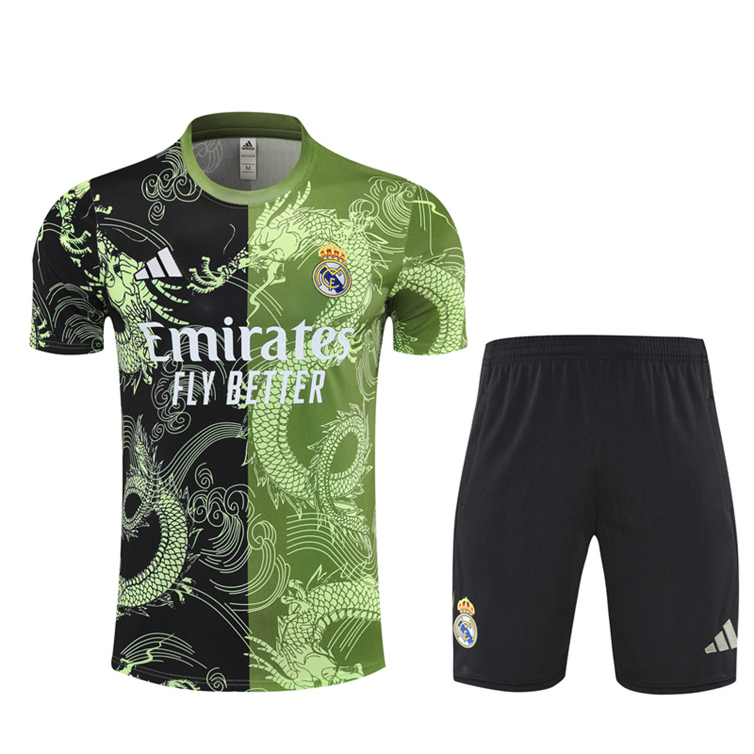 UltraTrikot-Real Madrid 25-26 Kid Short-Sleeve Training Set - Green Black Top & Black Shorts