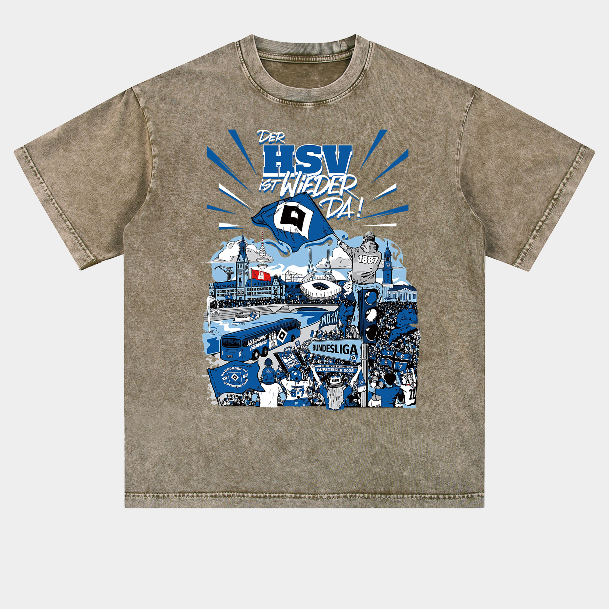UltraTrikot-Hamburger SV DER HSV IST WIEDER DA 2024-25 2. Bundesliga Champion Oversized Washed T-Shirt