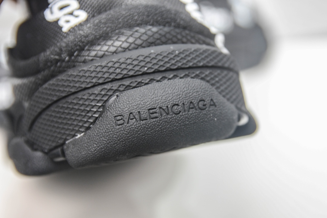 Balenciaga Triple S Logotype Sneaker in Black、mysite、Cacoeks