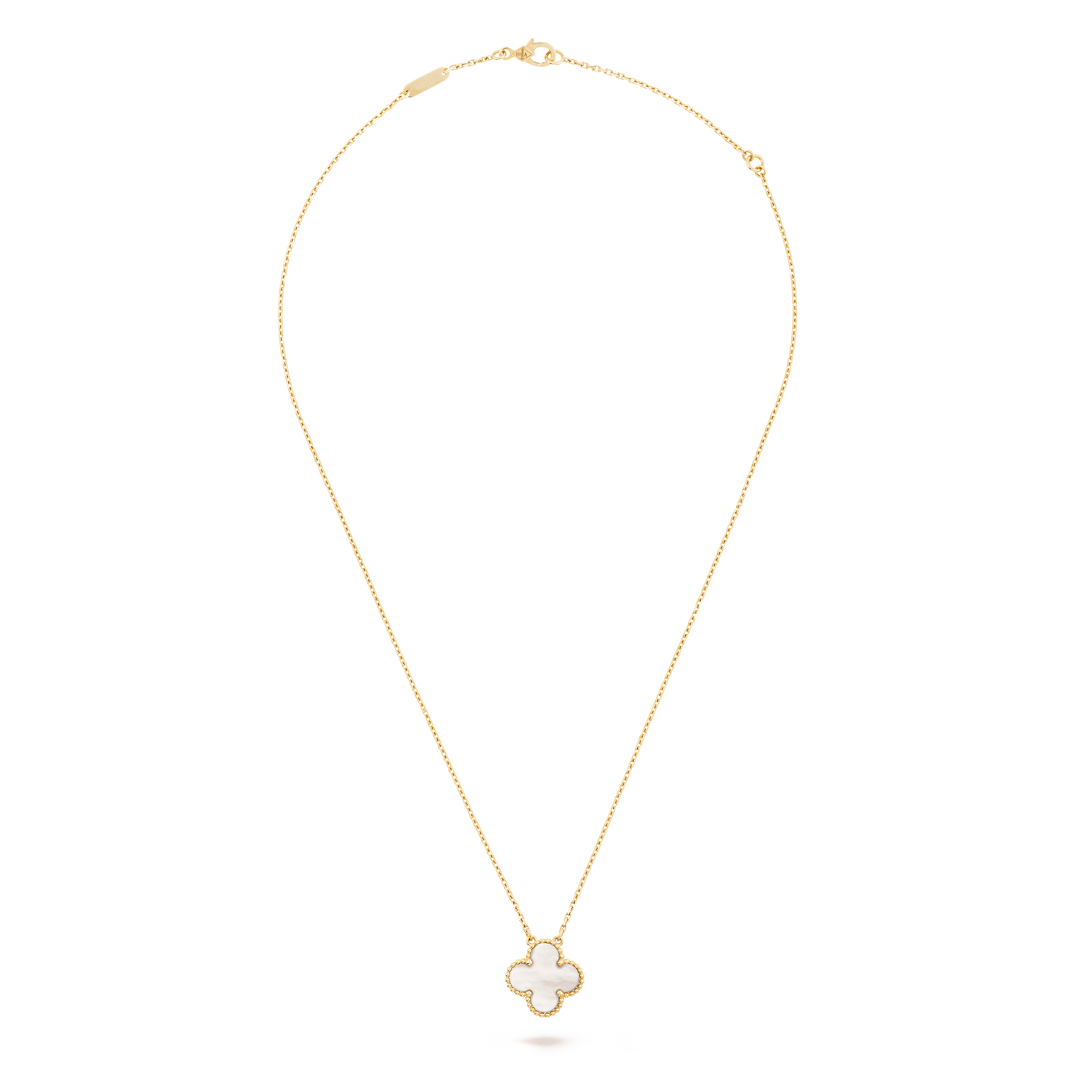 ヴィンテージ アルハンブラ ペンダント, イエローゴールド, マザー オブ パール:  1 石, Front, Jewelry Pendent