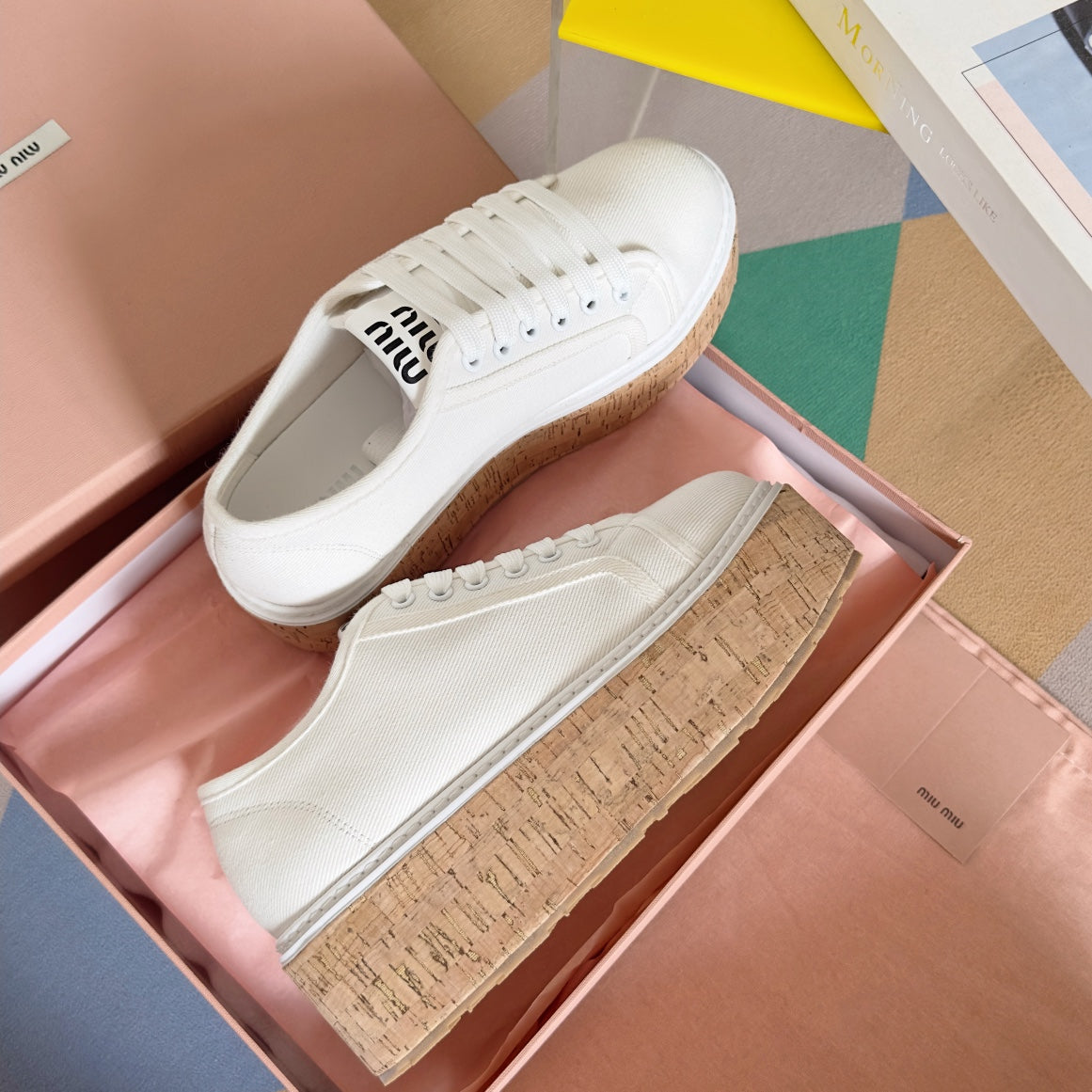 Lace - up Platform Shoes White Canvas、mysite、Cacoeks