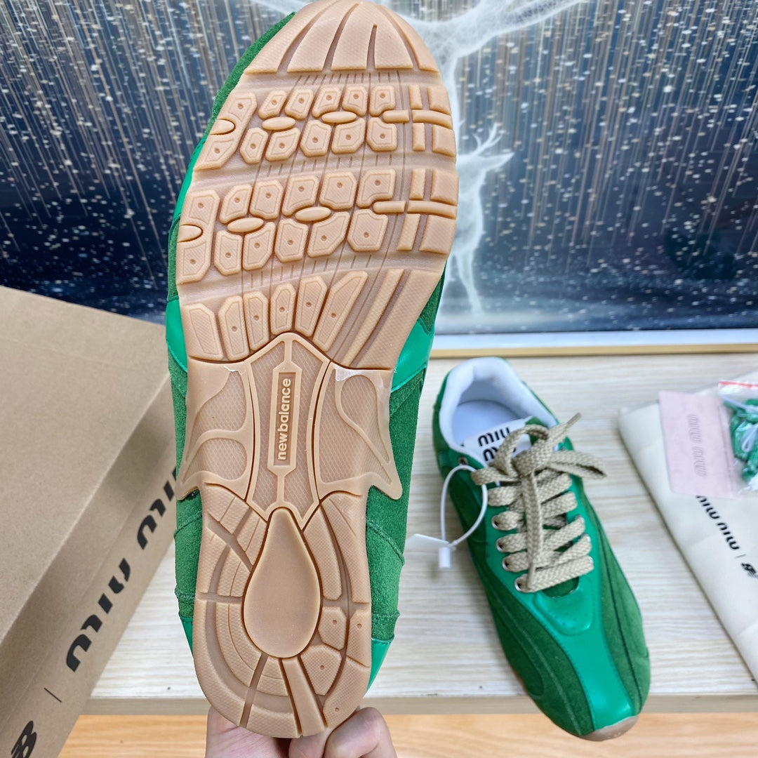 NB Pine Green And Sea Green Color Sneakers Cowhide、mysite、Cacoeks