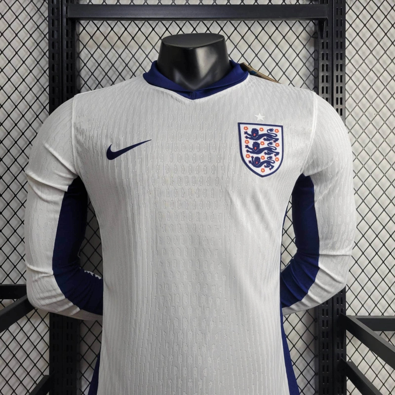 Higojerseys-England 2024 Home Stadium Long Sleeve Jersey - Player Version