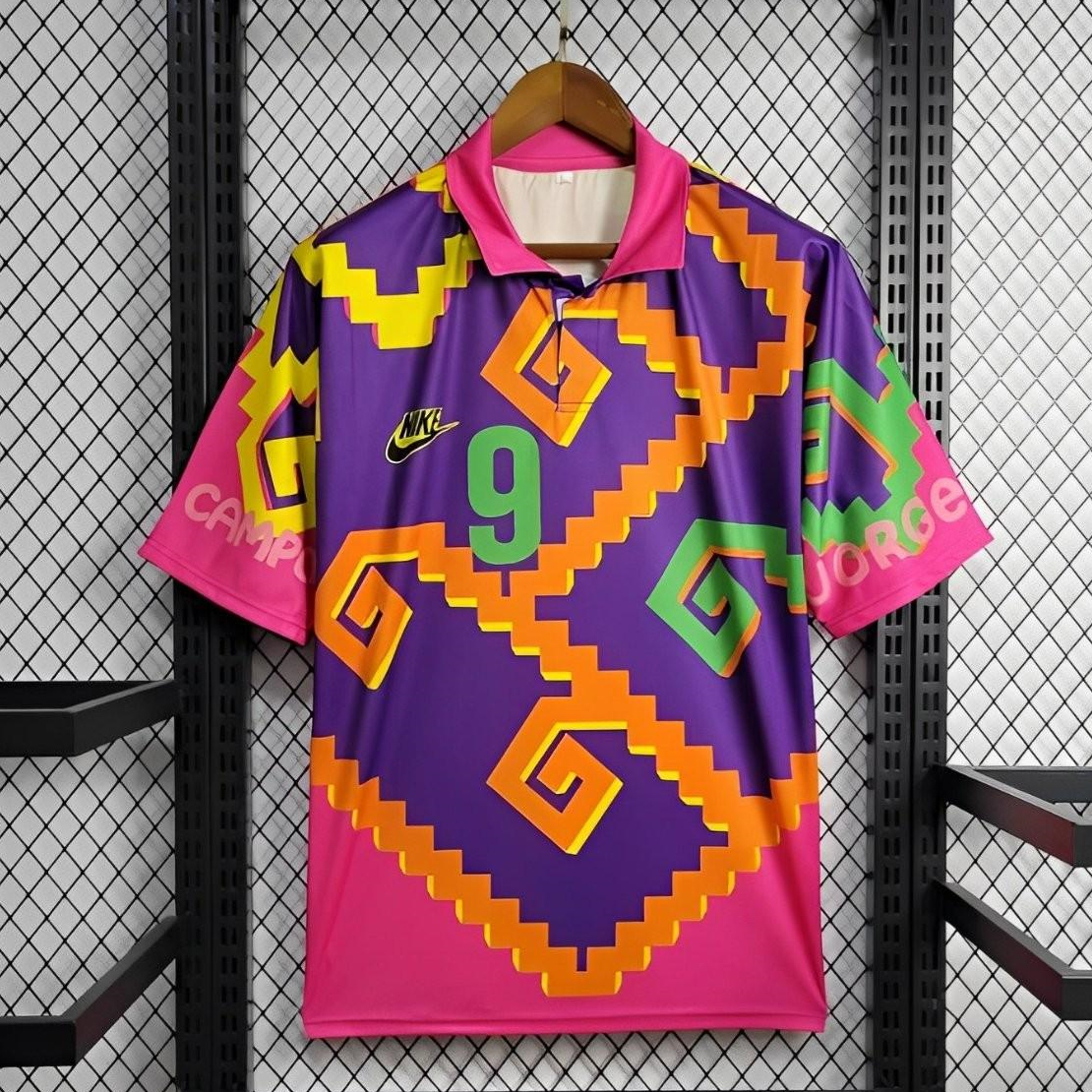 Higojerseys-Retro Mexico 1995 Goalkeeper Purple Orange Jersey