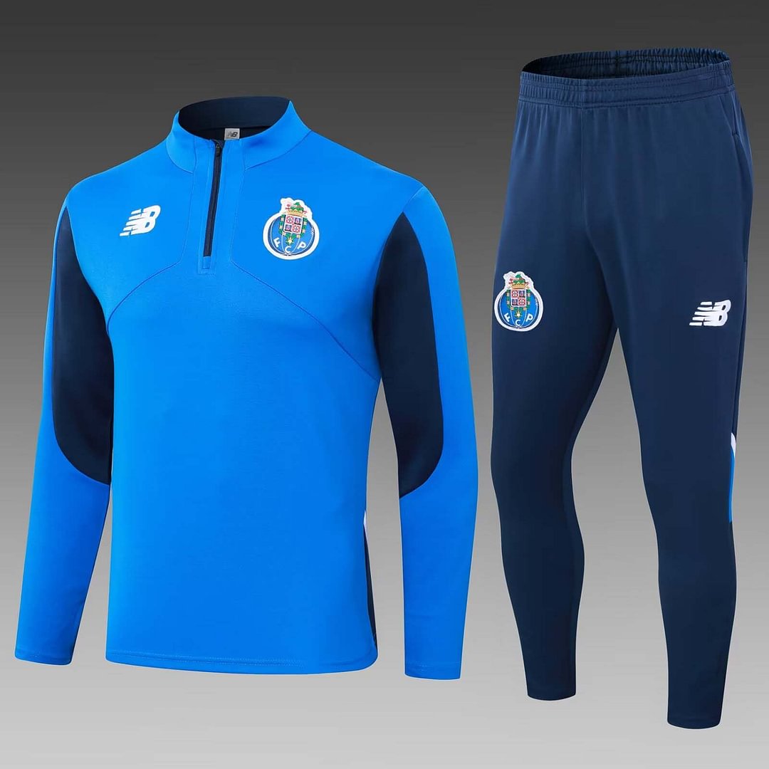24/25 Porto Half-Pull Training Suit Colorful Blue Football Shirt Set-mysite Custom Football Kit- Nextkits