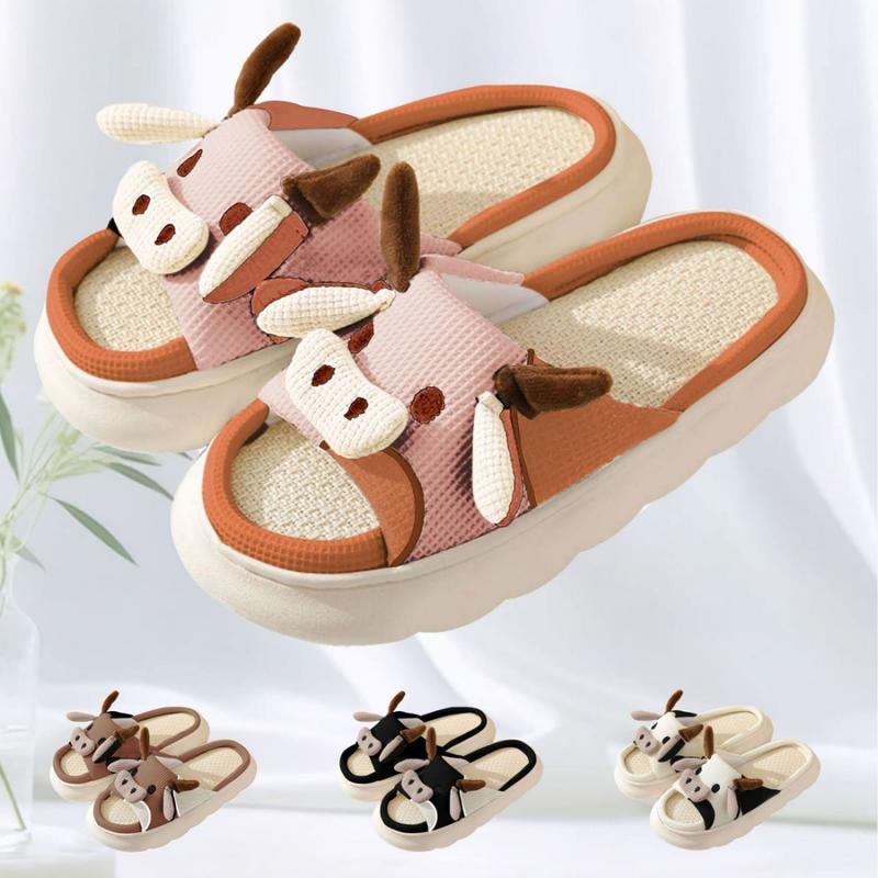 Cartoon Animal Shape Slippers, Womens Four Seasons Home Linen Slippers锛�Winter Warm Shoes
