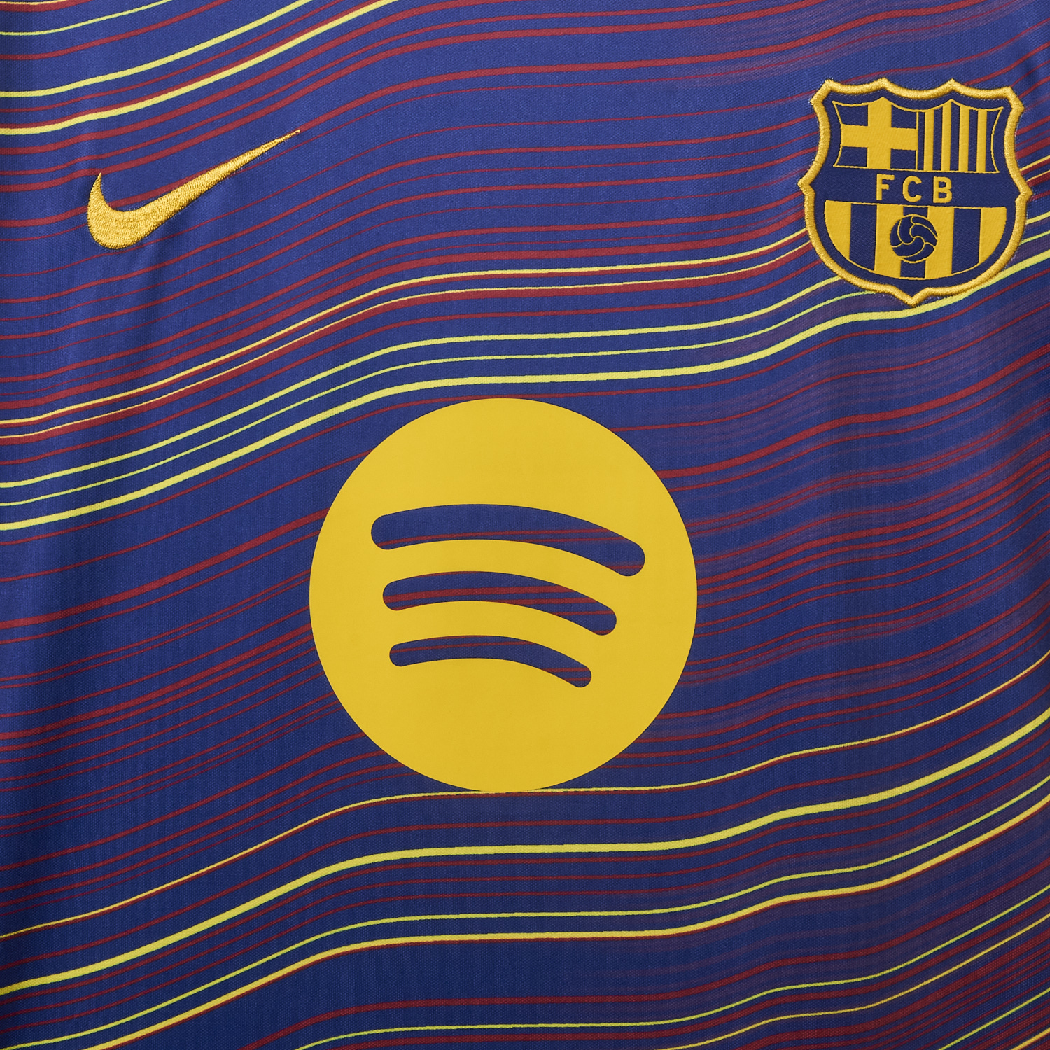 UltraTrikot-Barcelona 25-26 Deep Blue Pre-Match Training Jersey with Colorful Lines - Fans Version