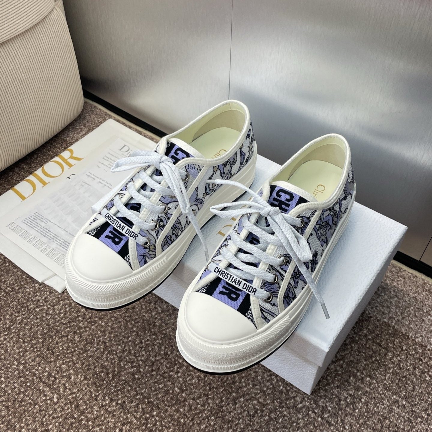 DIOR 25S WALK'N' SNEAKER IN BLUE TOILE DE JOUY EMBROIDERED COTTON、mysite、Cacoeks
