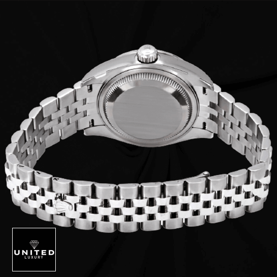 Datejust Jubilee Diamond Replica 5 Rolex Datejust 279384 White Gold Stainless Steel Case Replica black background