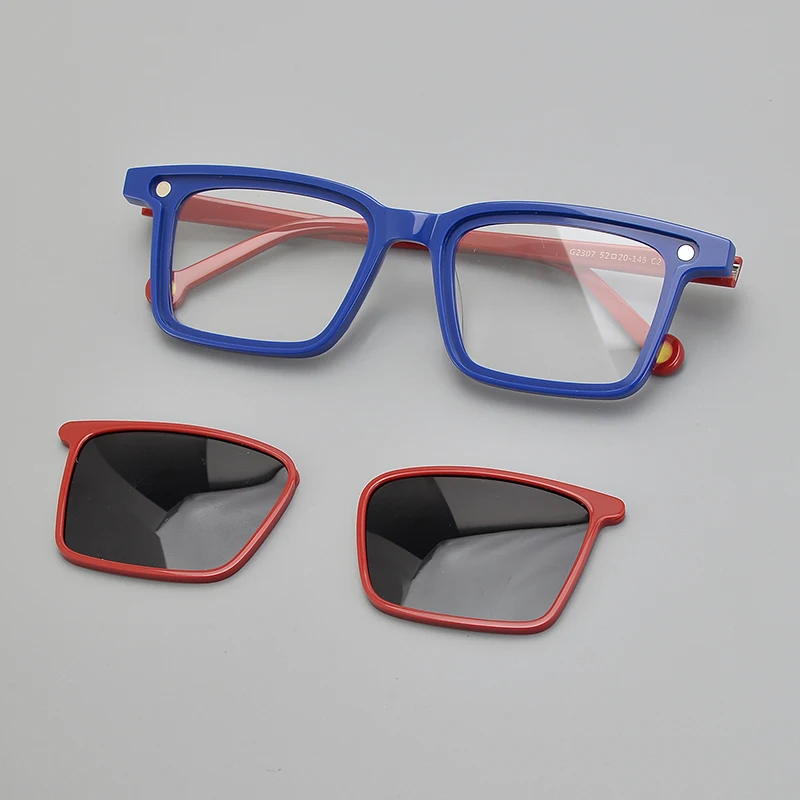 Colorful Clip On Sunglass Titanium Eyeglasses Vintage Optical Glasses Spectacle Frame Prescritpion Lens  G2307