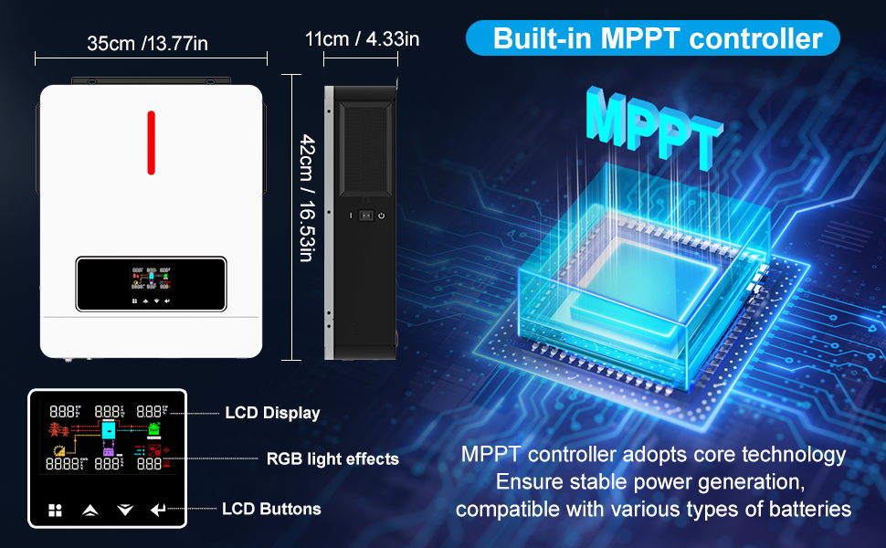 MPPT inverter；solar inverter；solar hybrid inverter;24V hybrid inverter；24V 120V 3600VA inverter