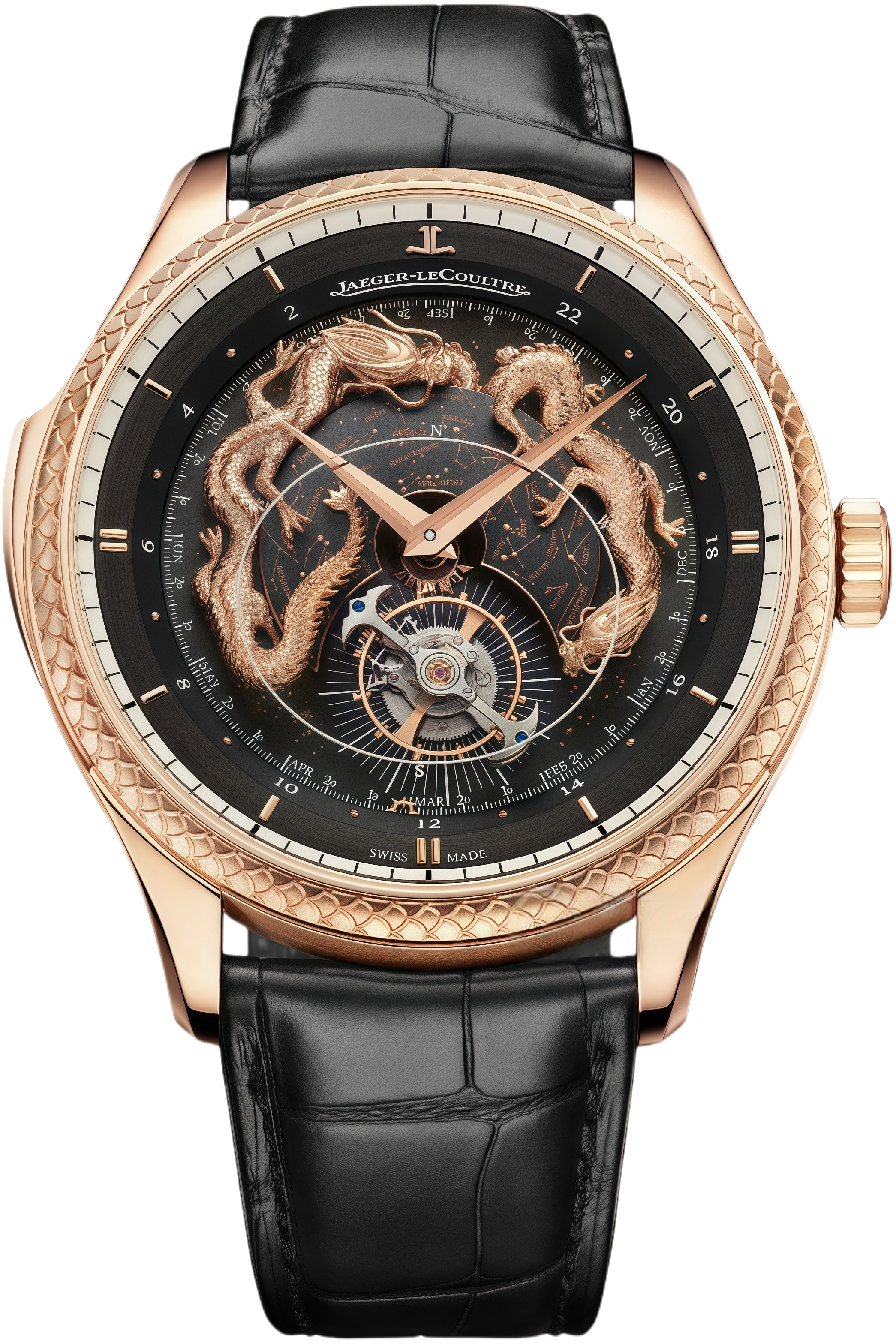 Jaeger-LeCoultre Master Hybris Artistica Calibre Ref. Q52624A3 Super Clone Watch – Blue Dial Rose Gold Fake Replica