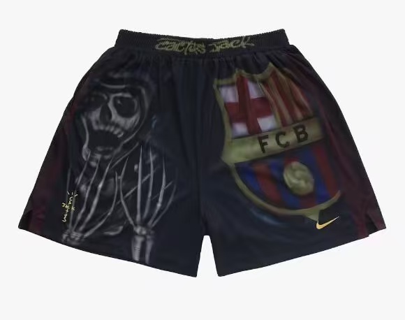 2025 Barcelona Travis Scott Skull Shorts:football jersey mysite: unitedjerseyfootball 邓江浪:football