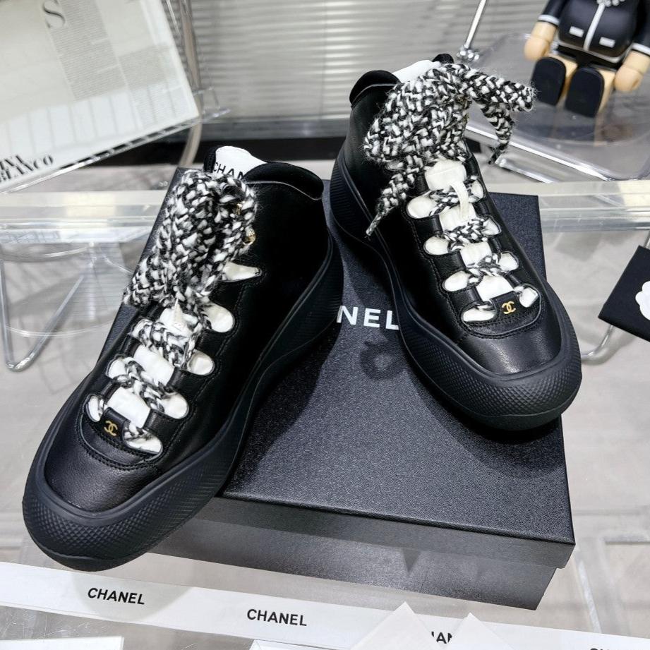 CC CANO ALTO SNEAKER IN BLACK CALFSKIN AND RUBBER、mysite、Cacoeks