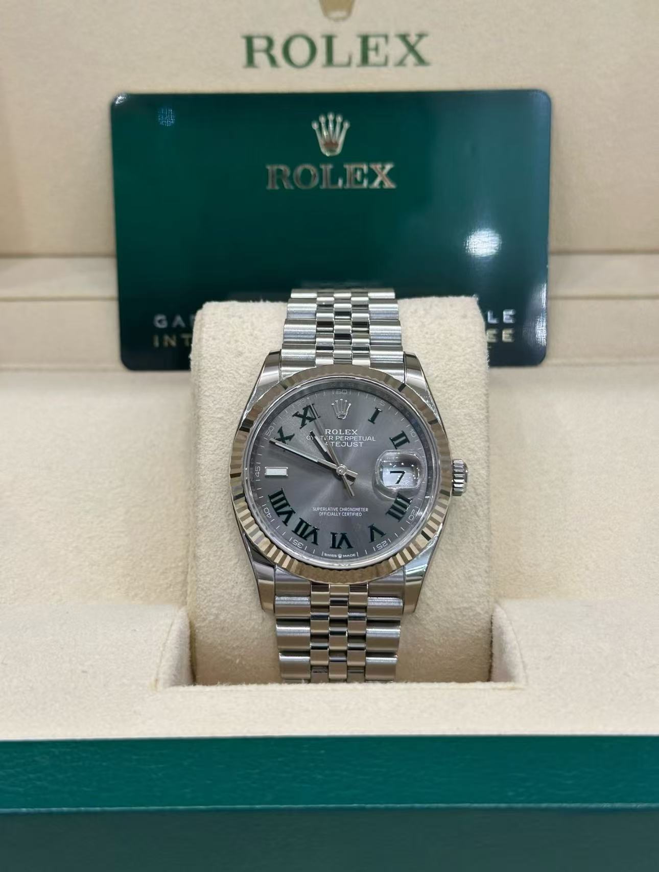 Rolex Datejust 36mm Super Clone Swiss Watch Stainless Steel Jubilee Bracelet Mint Green Dial Ref M126234-0045-3235 Swiss Movement
