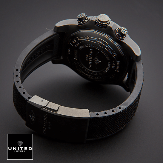 Breitling M133711ABF30 Super Avenger Black Buckle Bracelet Replica grey backgorund