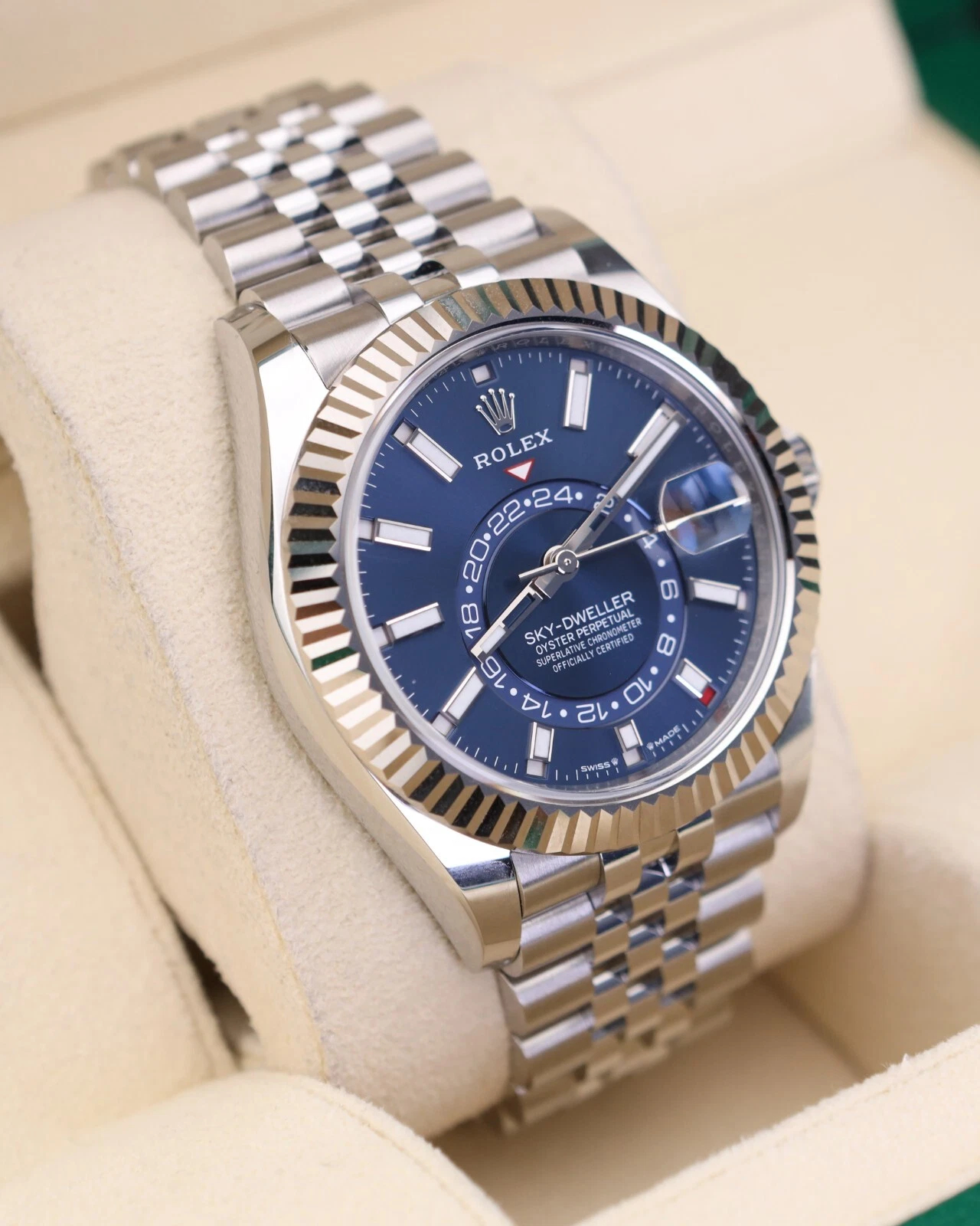 Rolex Sky-Dweller Blue Dial Super Clone Swiss Replica WatchJubilee Bracelet Ref 336934 9002 Swiss Movement