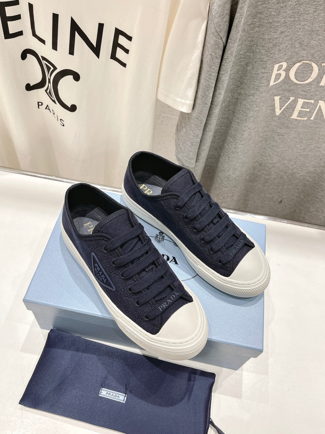 PRA PRINTED COTTON SNEAKERS BALTIC BLUE CANVAS、mysite、Cacoeks