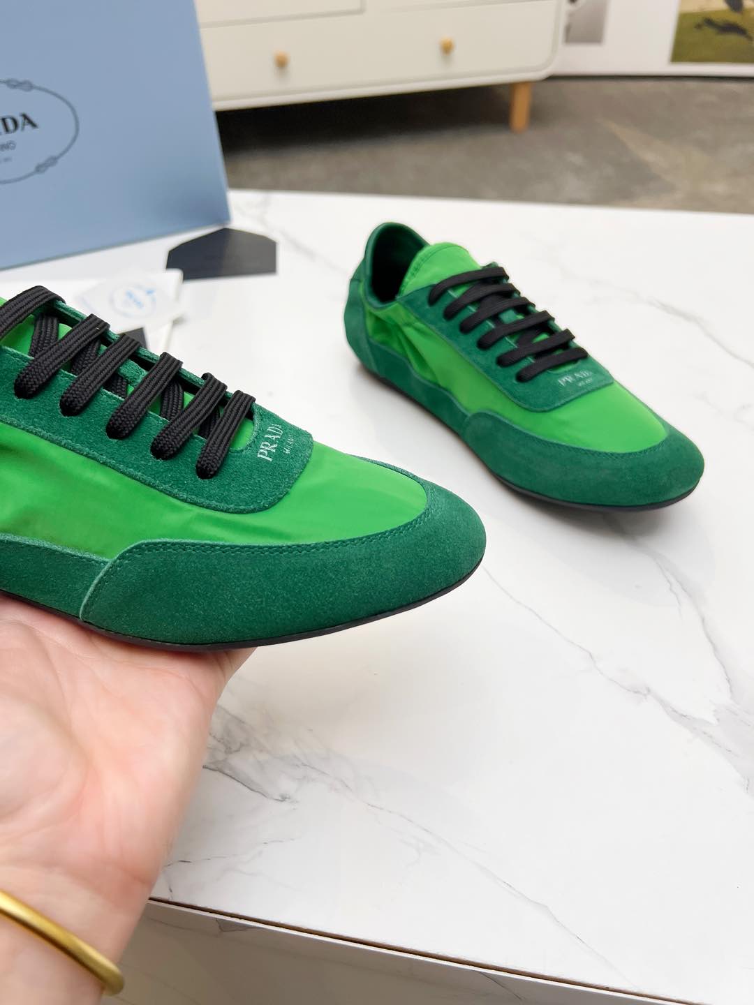 COLLAPSE SNEAKERS IN GREEN SUEDE AND NYLON、mysite、Cacoeks