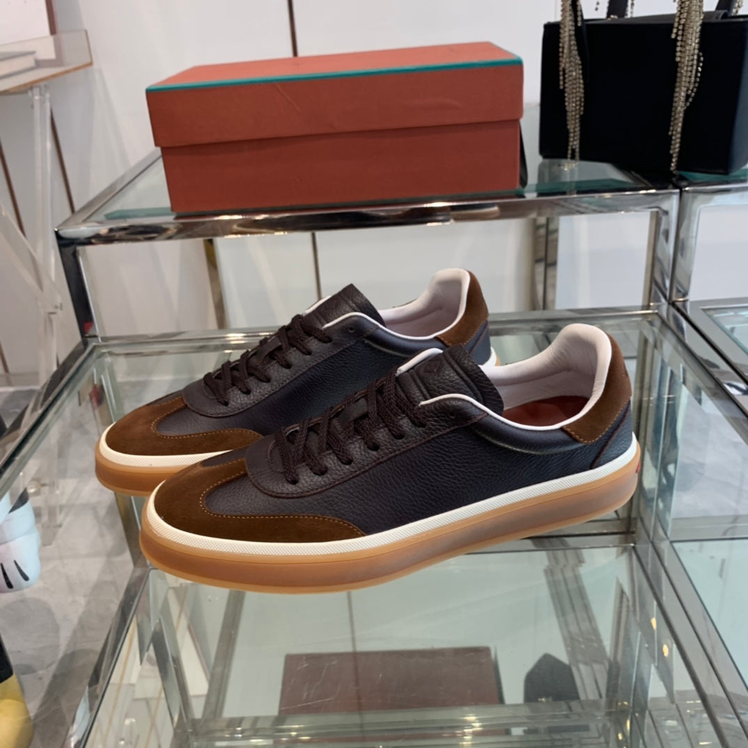 LP TENNIS WALK SNEAKERS ANCHOR AND BROWN CALFSKIN、mysite、Cacoeks