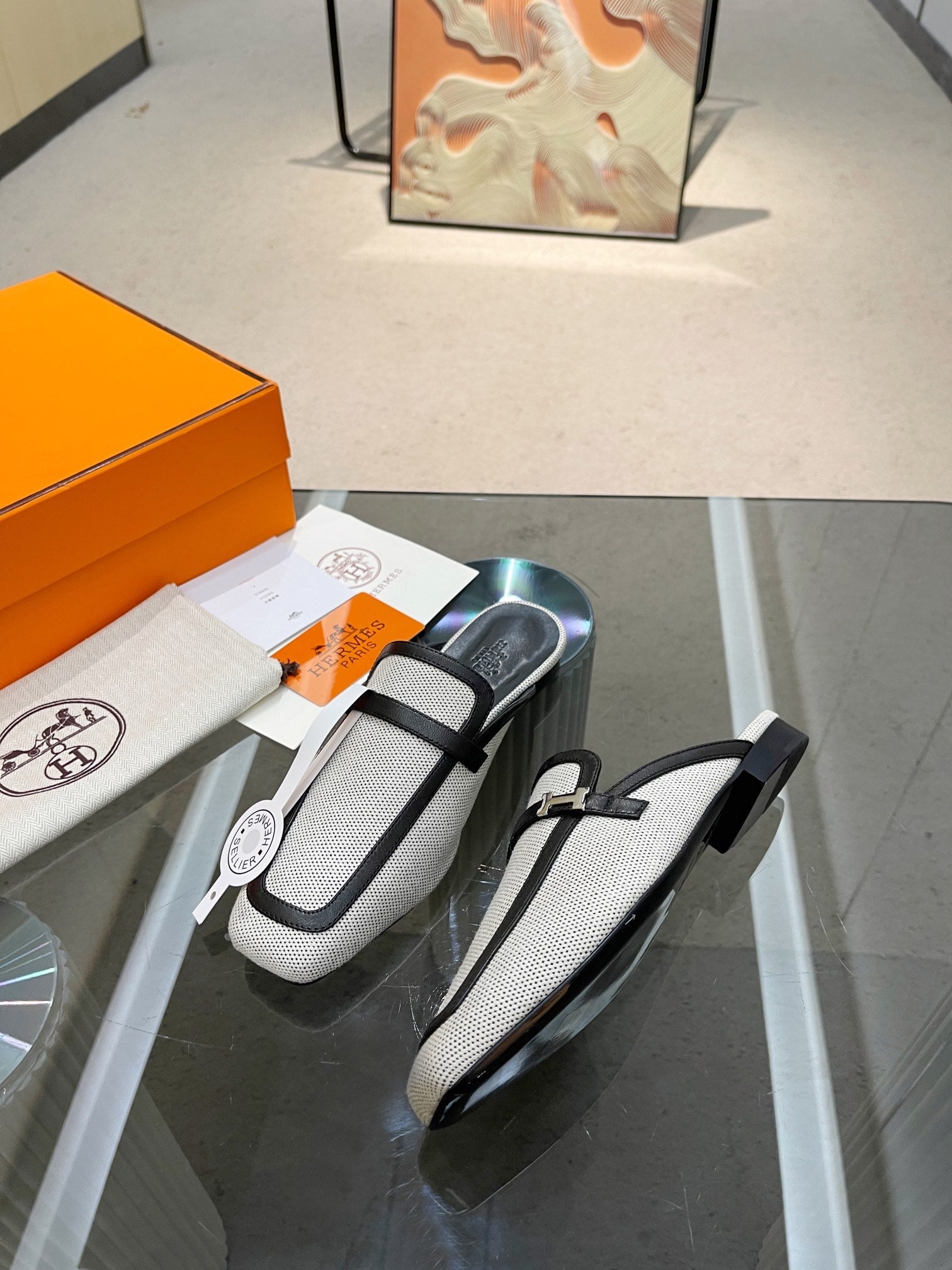 GROUPIE MULE BLACK MIX SILVER LAMBSKIN、mysite、Cacoeks