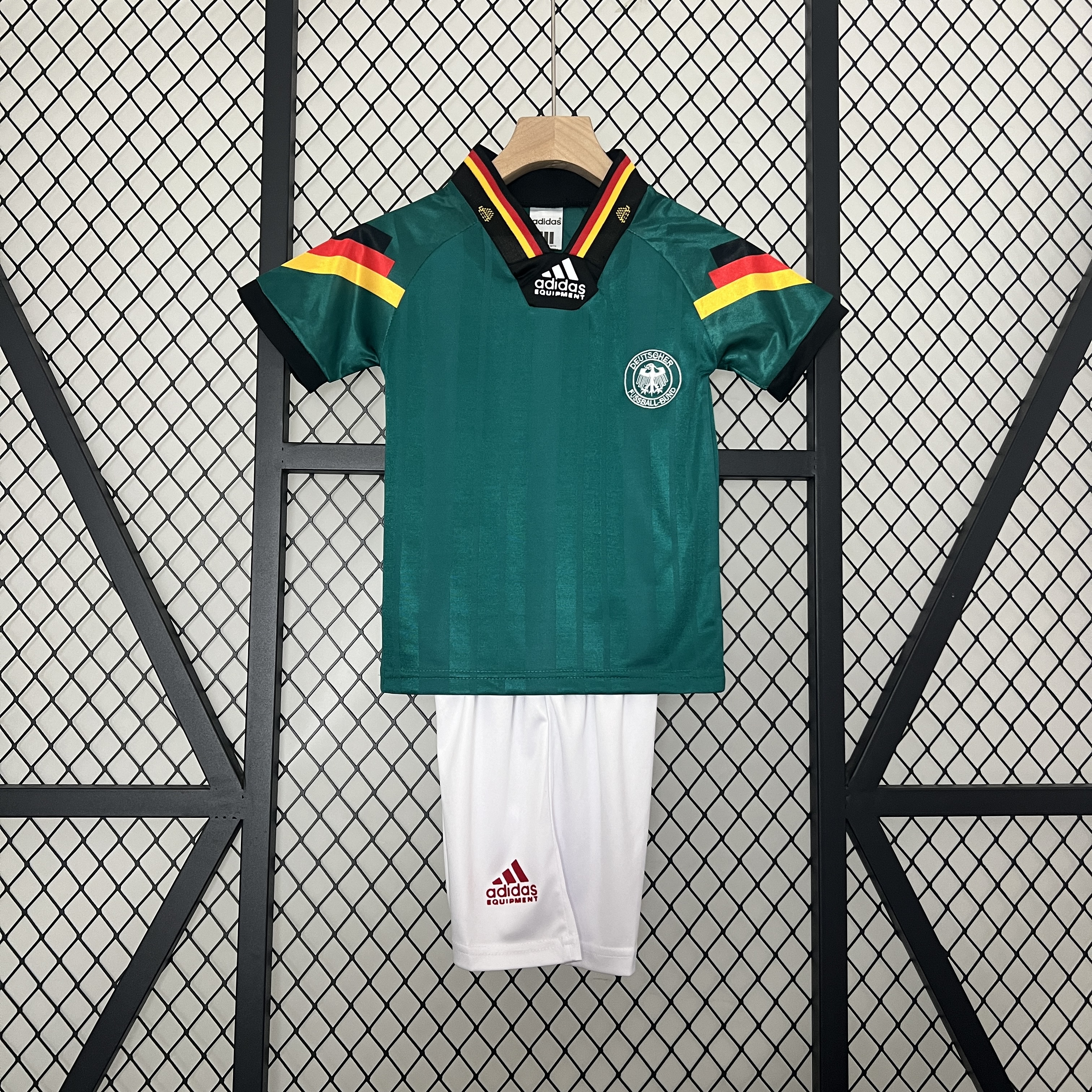 Higojerseys-Retro Germany 1992 Away Stadium Kids Kit
