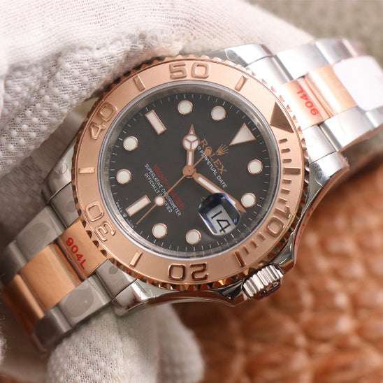 brand Yacht-Master 40mm Stainless Steel & Rose Gold Black 126621-0002 luxury watch for sale – NeveReL