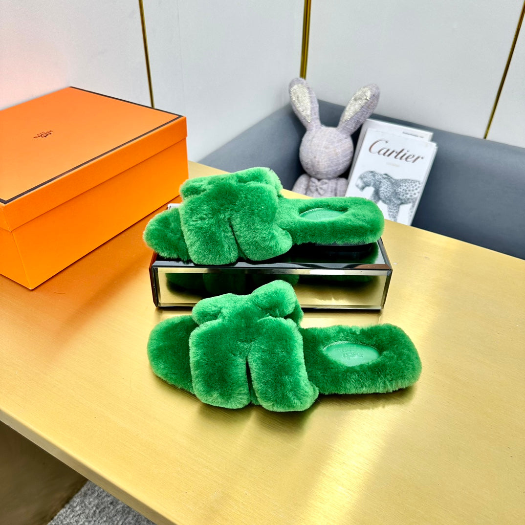 0RAN SHEARLING SANDALS LAWN GREEN、mysite、Cacoeks